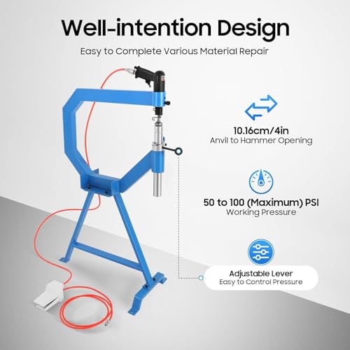 Pneumatic Planishing Hammer with Foot Pedal, 3 Anvil Sizes W4390