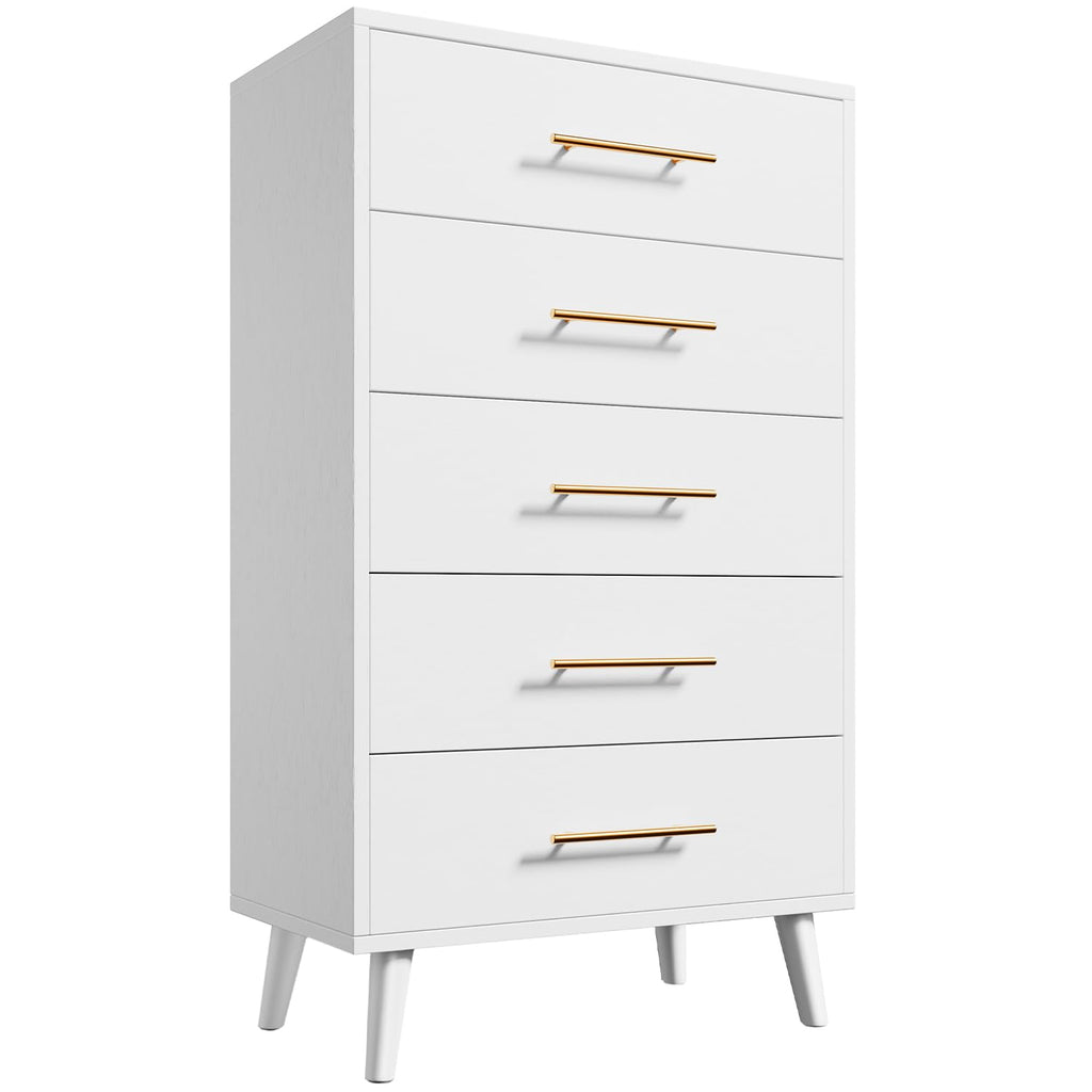 White 5 Drawer Dresser K869