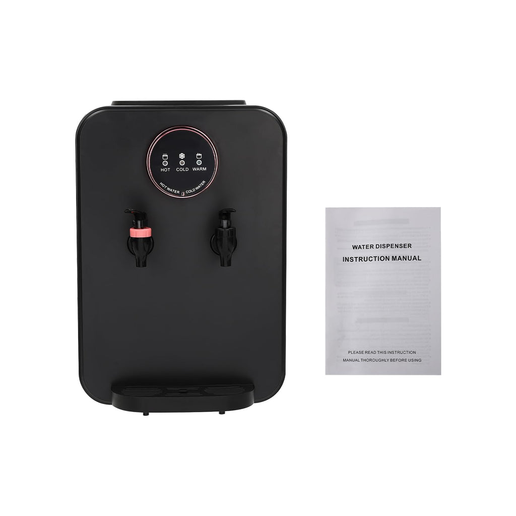 Top Loading Countertop Water Cooler Dispenser with Hot/Cold/Warm 3-Temp Settings, Black Q5205