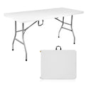 Folding Table 6ft Portable Heavy Duty Plastic White E504972