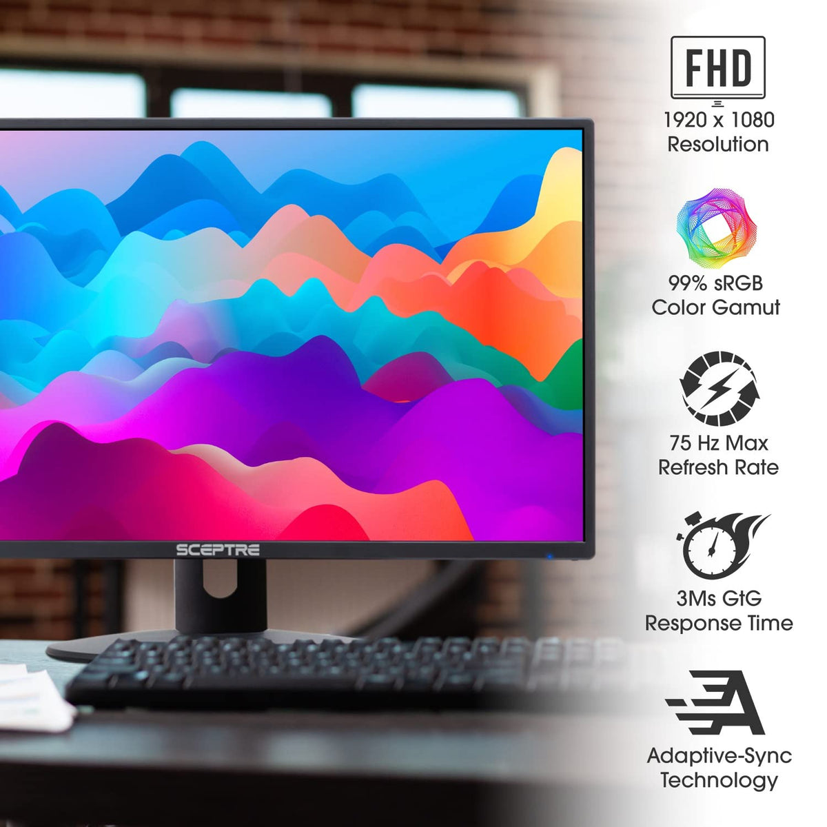 22 Inch FHD LED Monitor 75Hz 2X HDMI VGA K770247