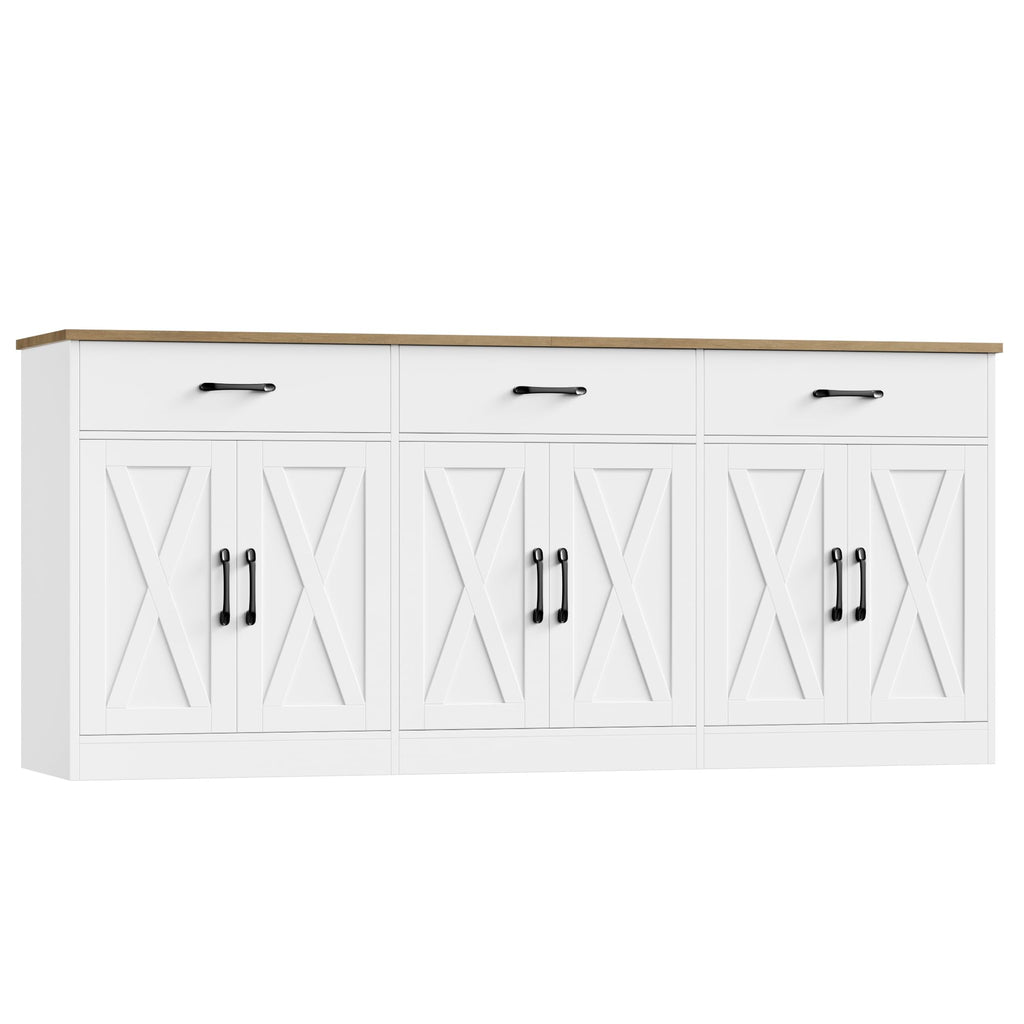 White Kitchen Sideboard Buffet Cabinet with Storage E55277