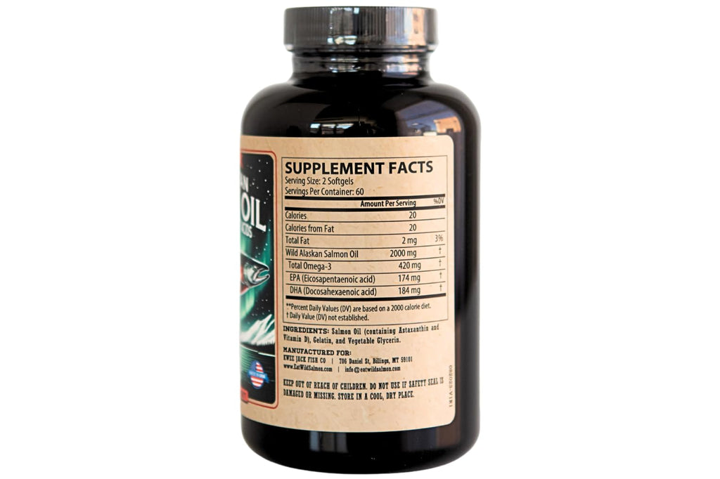 Salmon Fish Oil Omega 3 Supplement 120 Softgels 1000mg K571
