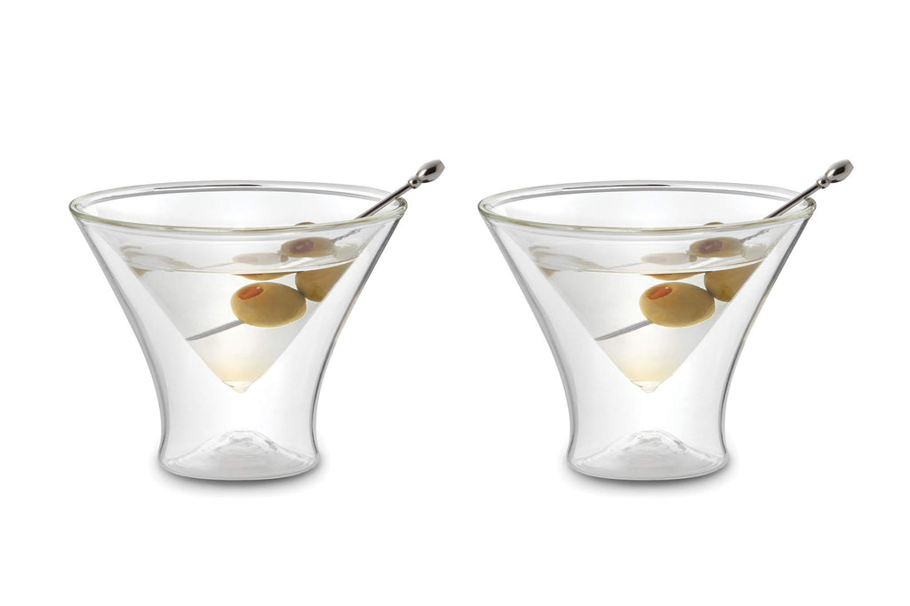 Double Wall Borosilicate Martini Glasses Set of 2 U82424