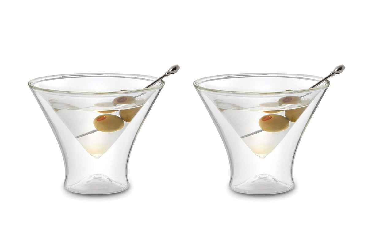 Double Wall Borosilicate Martini Glasses Set of 2 U82424