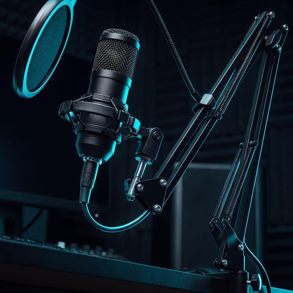 USB Condenser Microphone Kit with Boom Arm, Pop Filter, Shock Mount S910004