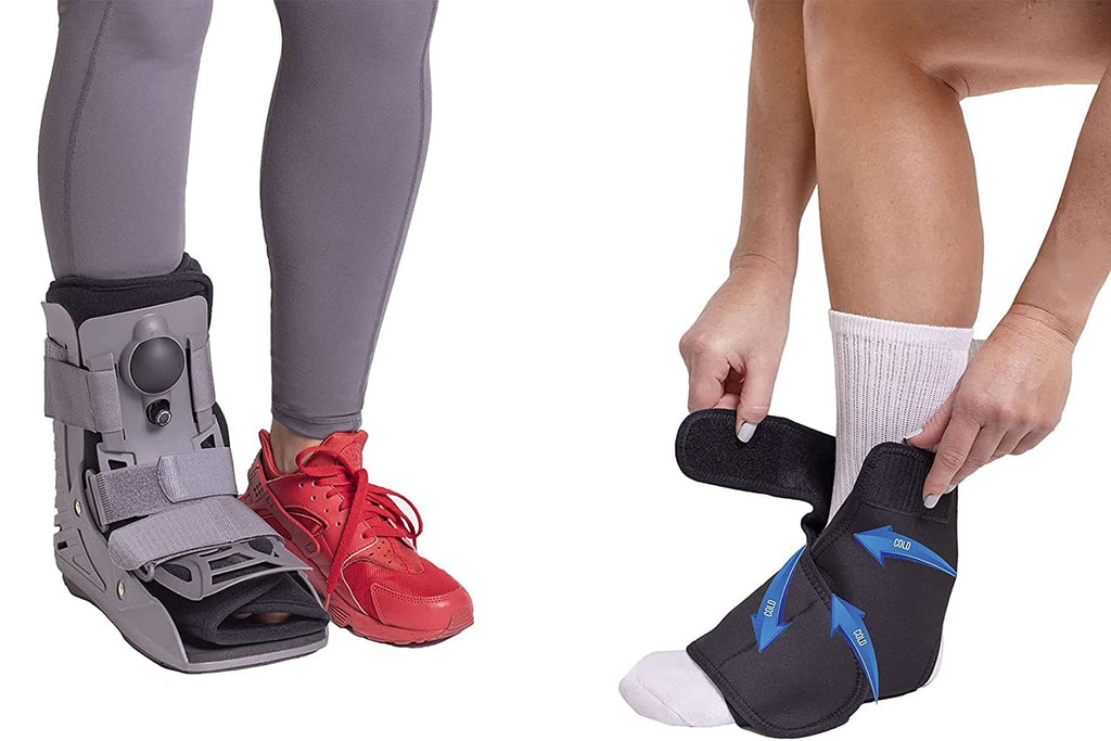 Ultra Light Short Full Shell Walking Boot + Ankle & Foot Reusable Ice Pack Q970583