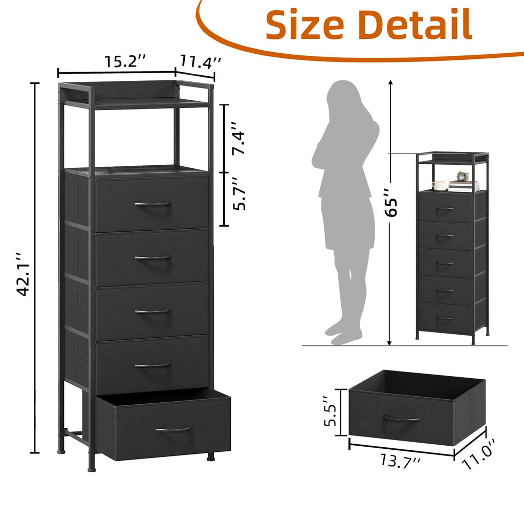 Tall 5 Drawer Dresser S55037
