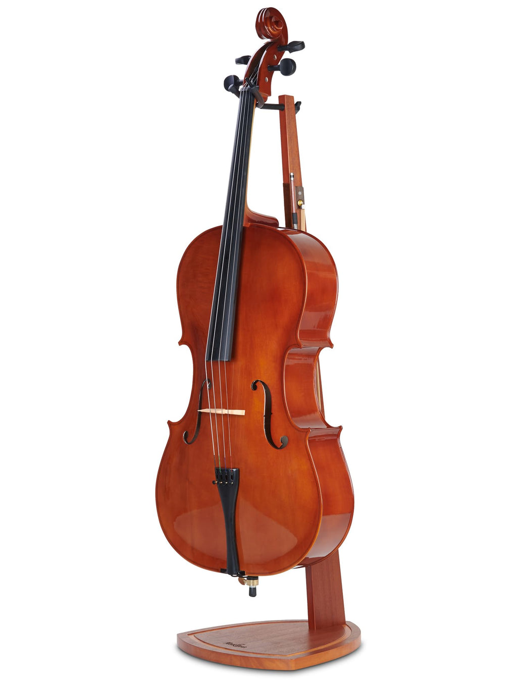 Mahogany Wood Cello Stand with Bow Holder A540547