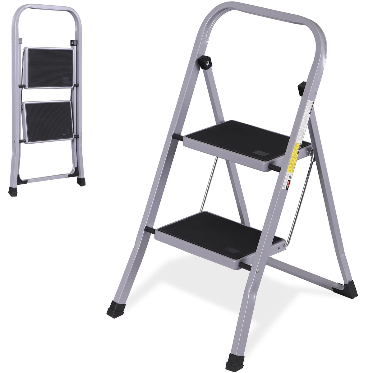 2 Step Folding Steel Step Stool with Handgrip N37614