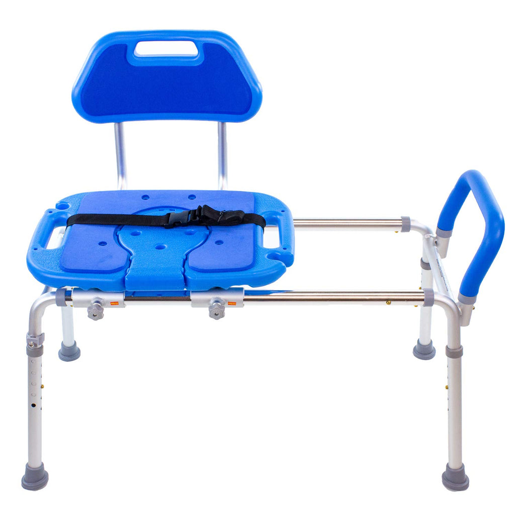 Blue Padded Shower Chair with Cut Out Seat and Safety Belt P660511