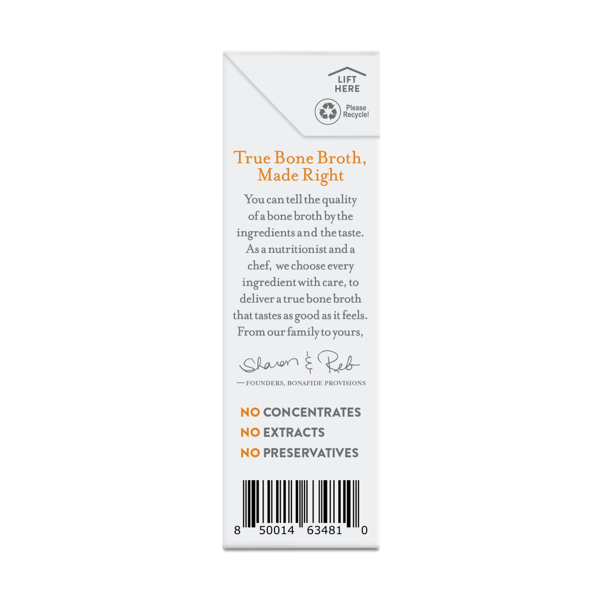 Organic Chicken Bone Broth No Salt Added 16.9oz 6 Pack N167