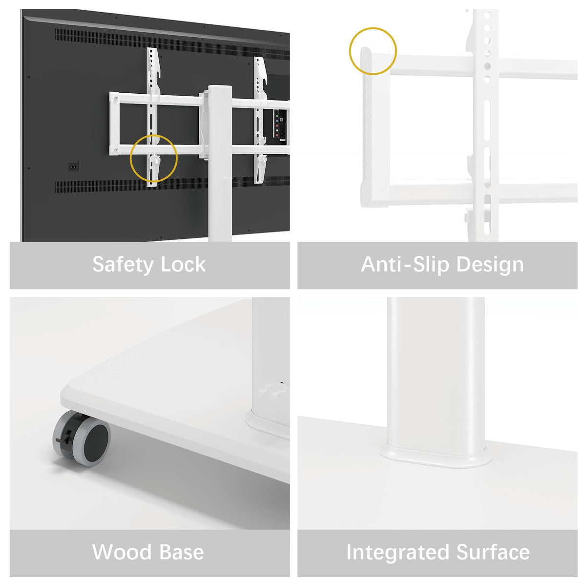 White Rolling TV Stand T243383