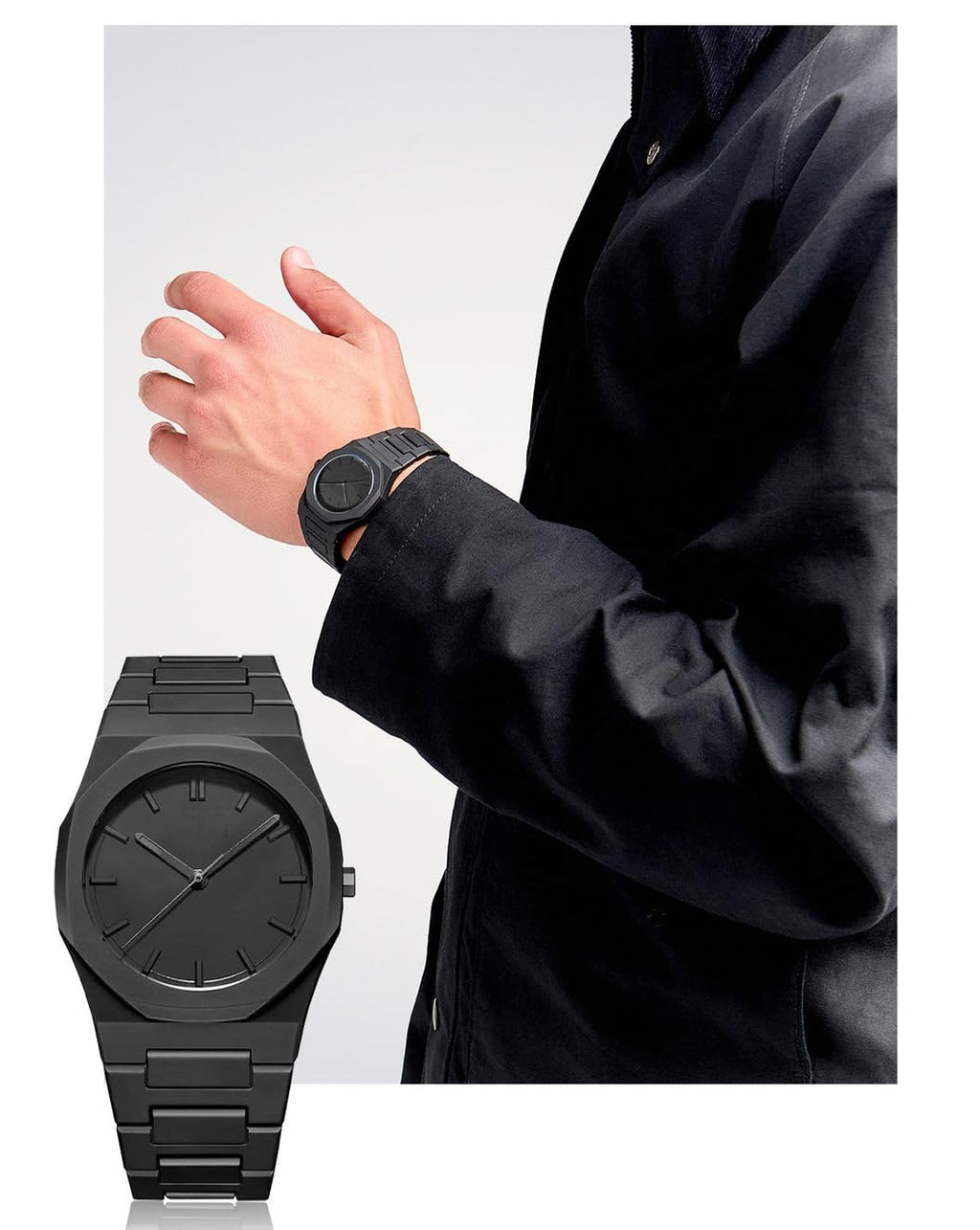 Black Arabic Numeral Quartz Watch L4697