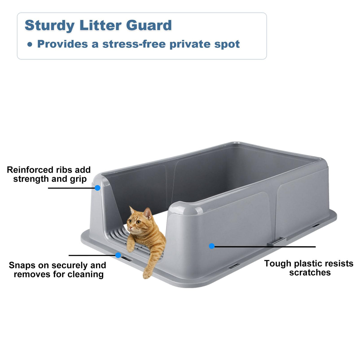 XL Stainless Steel Cat Litter Box with Lid I17469