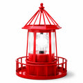 Solar Lighthouse Rotating Beacon Light Red Iron S69015