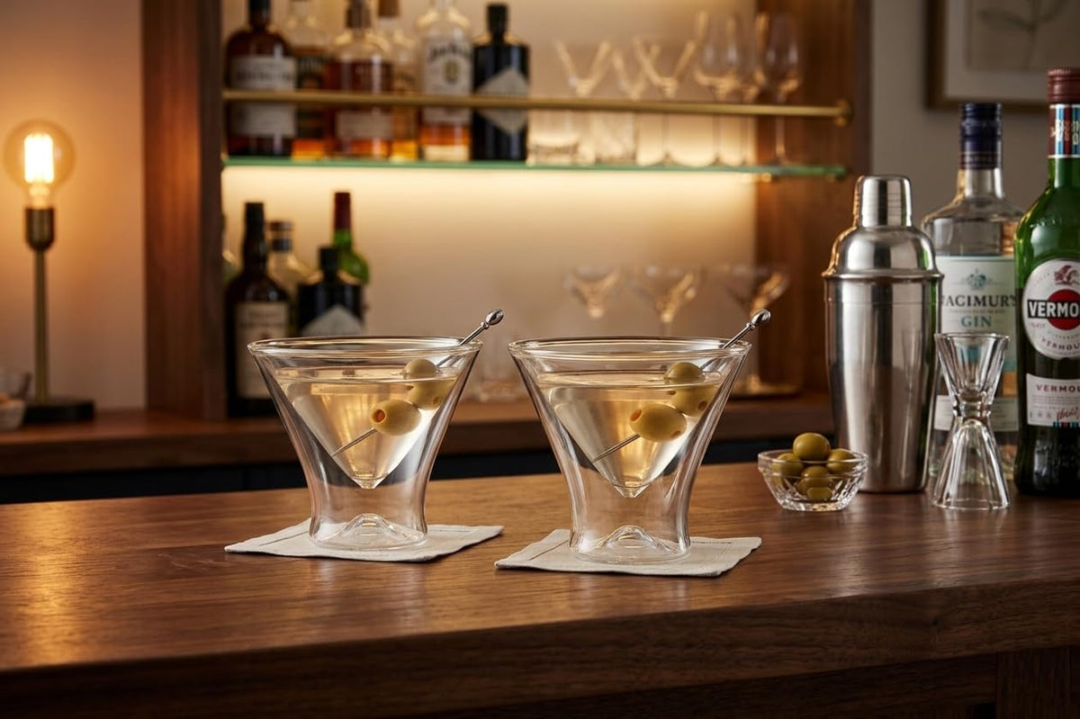 Double Wall Borosilicate Martini Glasses Set of 2 U82424