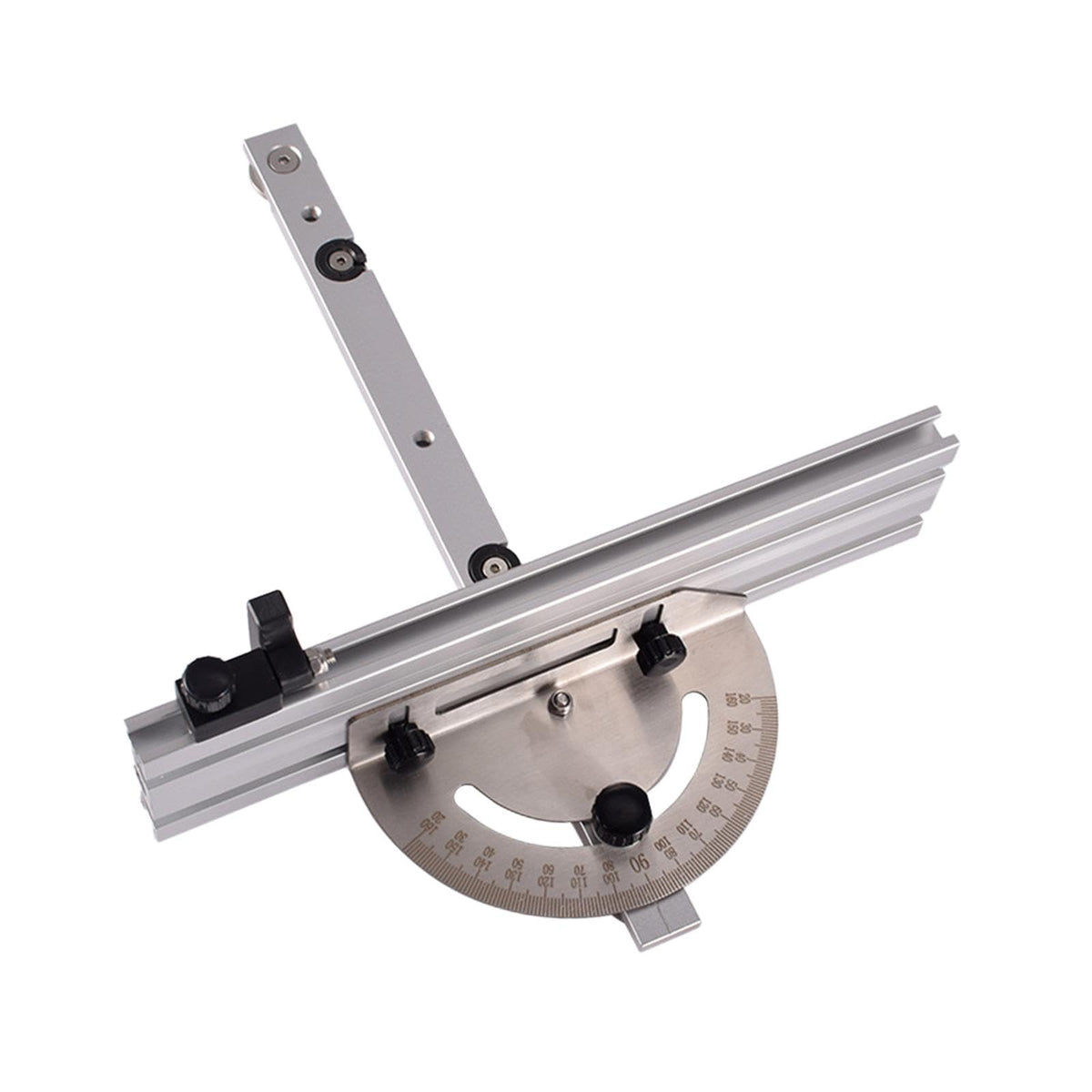 Table Saw Miter Gauge System with Miter Fence, 120° Angle Stops Adjustable, 250mm C89383