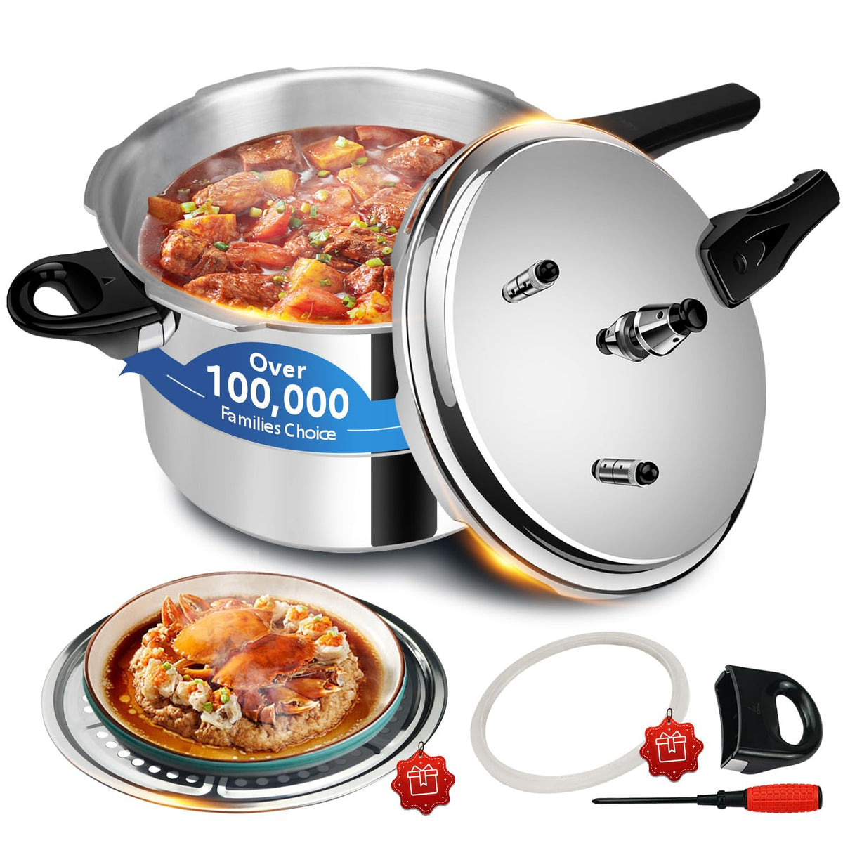 4.23 Quart Aluminum Stovetop Pressure Cooker X46946