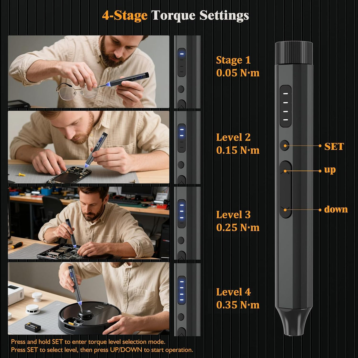 67 in 1 Cordless Electric Precision Screwdriver Set with 62 S2 Steel Bits Z65888