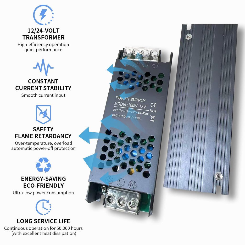 200W Ultra Slim 12v LED Driver Power Supply U955