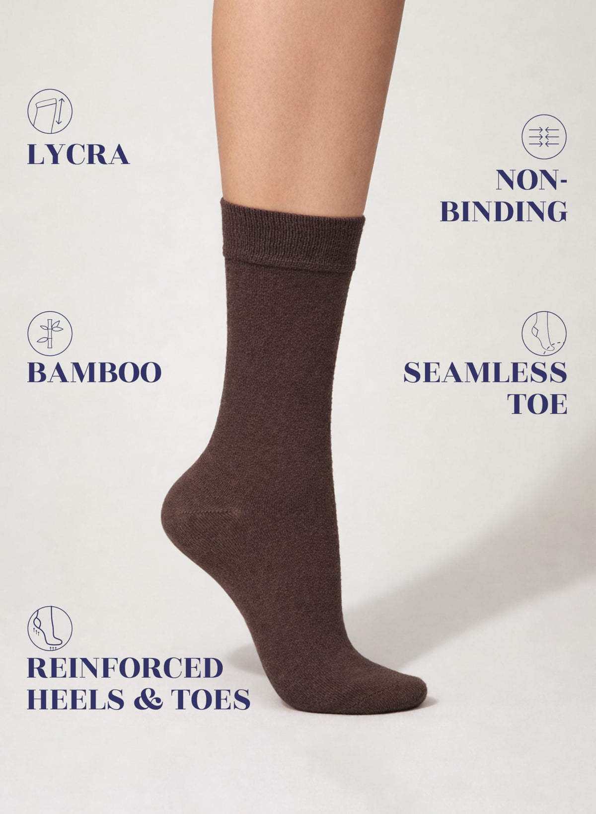 Women's Thin Bamboo Crew Socks, 3-6 Pairs S9652