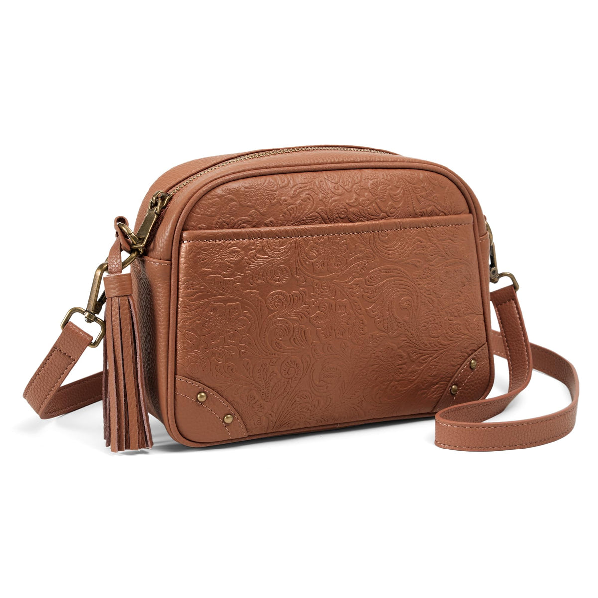 Anti-theft Genuine Leather Crossbody Bag with RFID Card Slots I148
