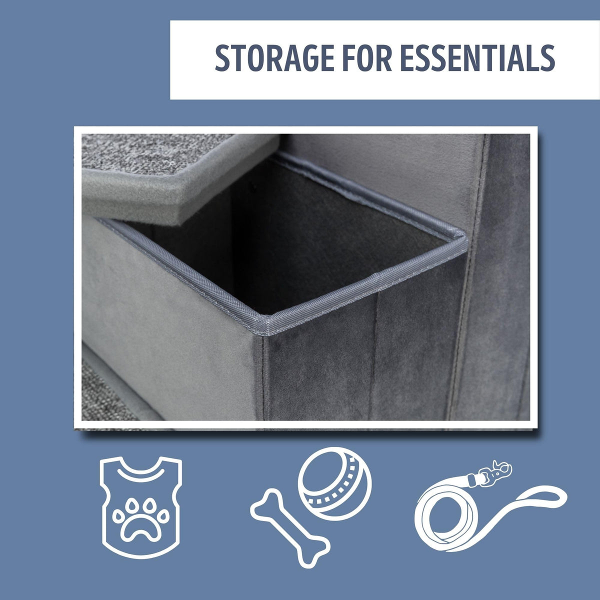 4-Step Velour Pet Stairs M100