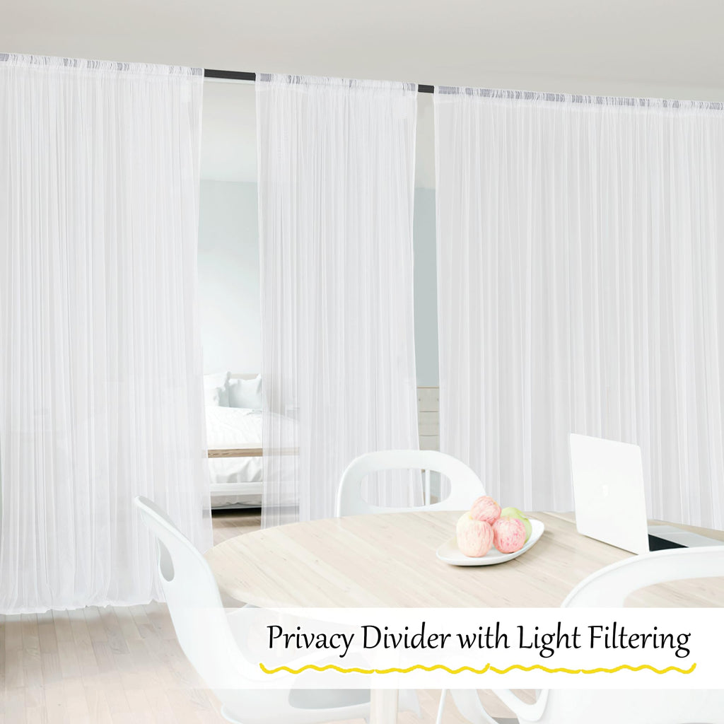 White 2 Panels Waterproof Mosquito Netting Curtains H462