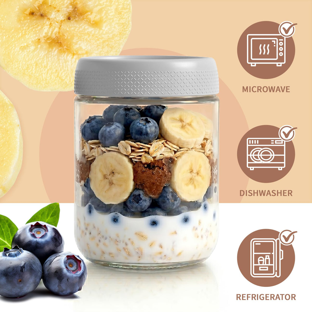 12 Pack 16 oz Glass Jars with Lid K319800