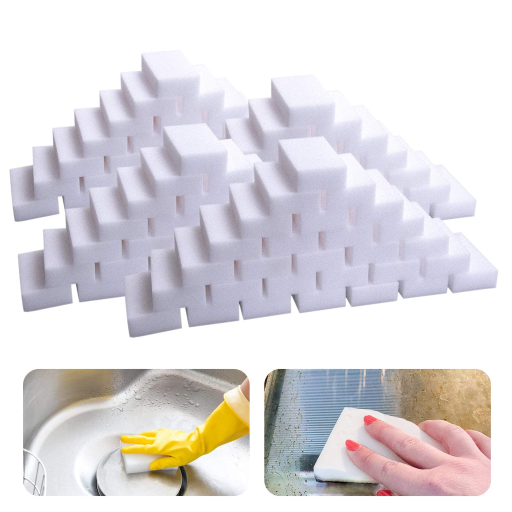 100 Pack Melamine Foam Sponge Eraser White Y77148
