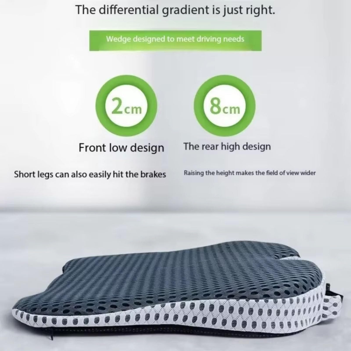 Memory Foam Booster Cushion Wedge Grey P480