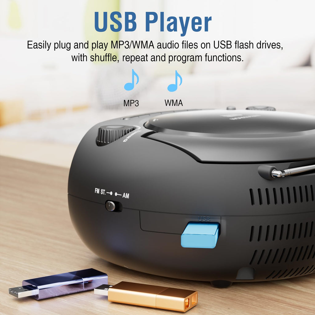 Portable CD Player Boombox with Bluetooth F27530