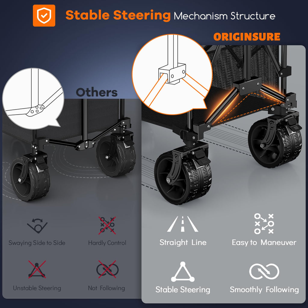 Foldable Double Decker Wagon, 560lbs, Black Z1646