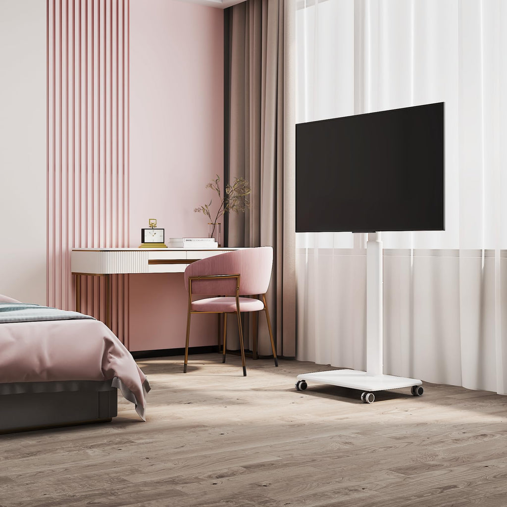 White Rolling TV Stand T243383