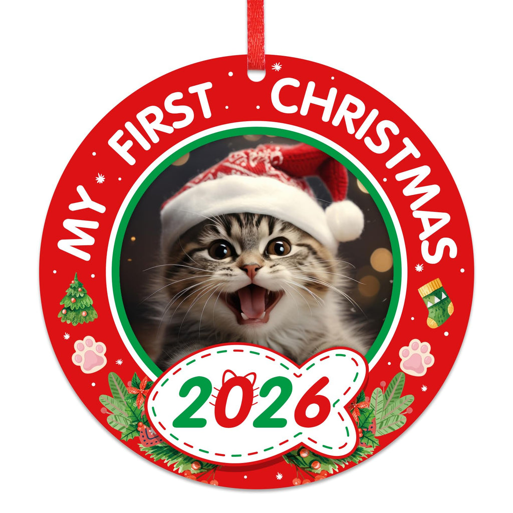 Personalized Picture Frame Cat's First Christmas Ornament 2026 F13931
