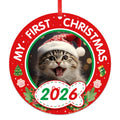 Personalized Picture Frame Cat's First Christmas Ornament 2026 F13931