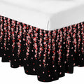 Pink Floral Ruffled Wrap Around Bed Skirt California King 18" Drop M9033