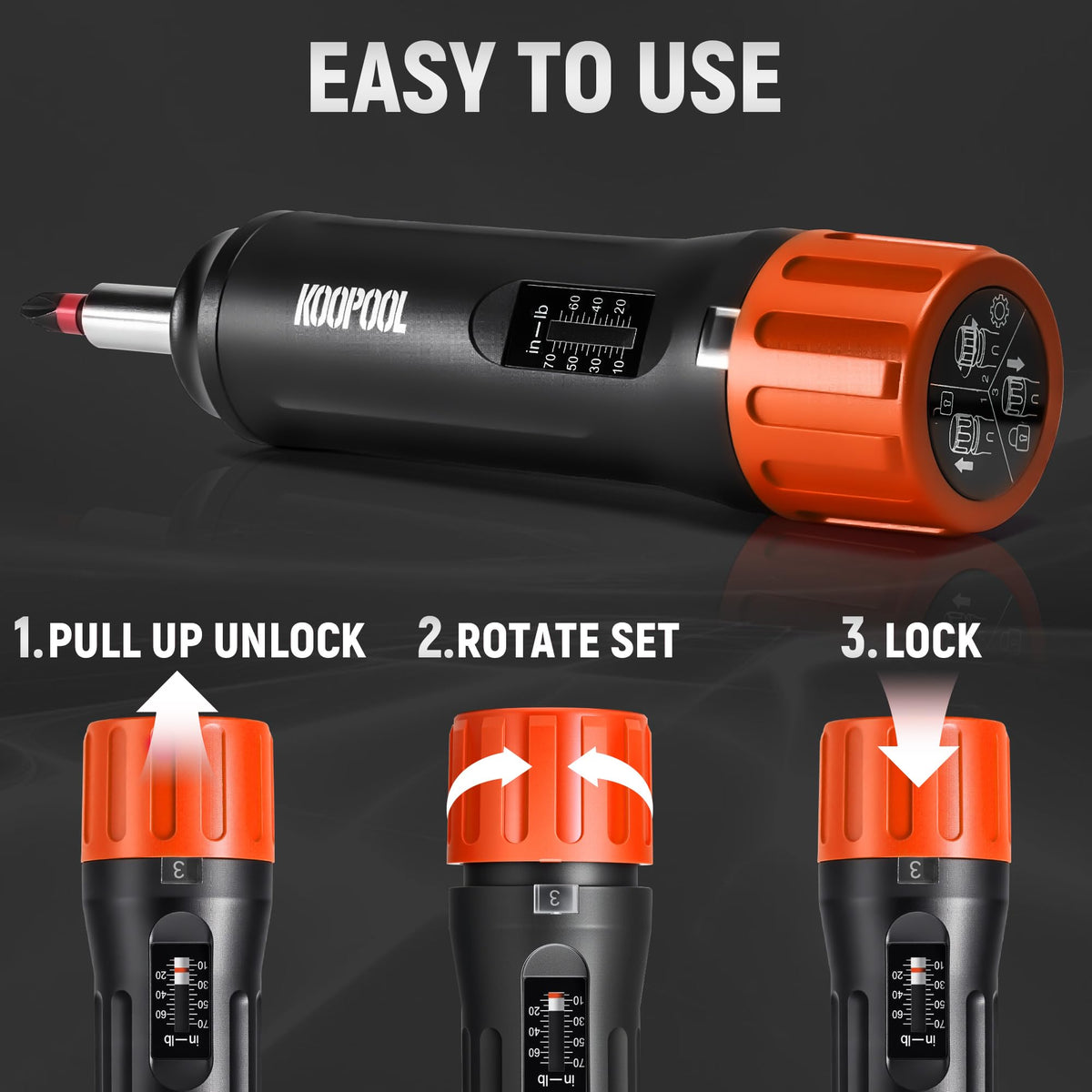 46Pcs Torque Screwdriver Set 1/4" 10-70 in-lb T2299