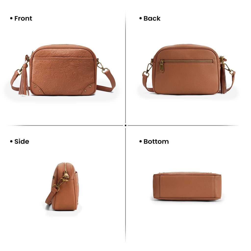 Anti-theft Genuine Leather Crossbody Bag with RFID Card Slots I148