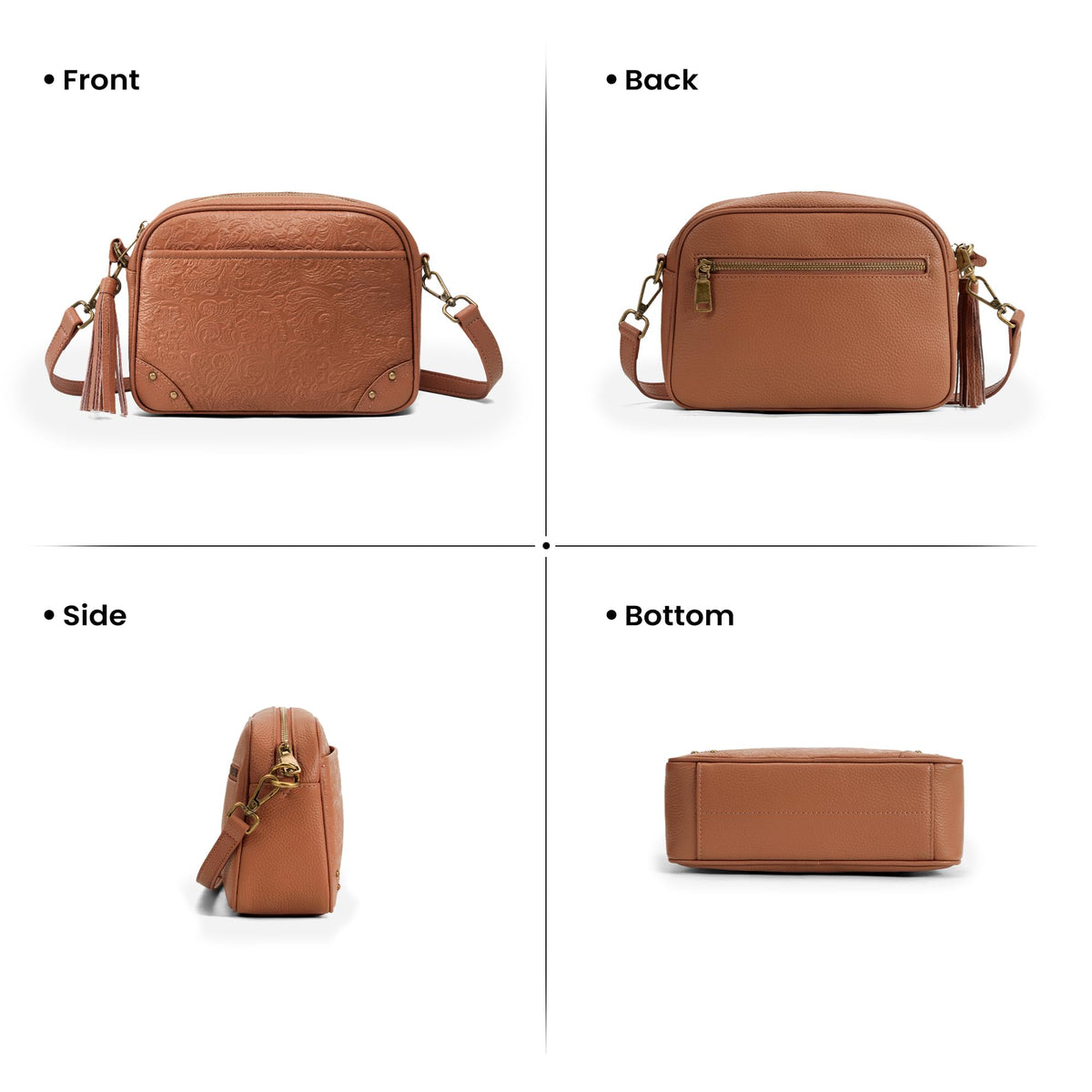 Anti-theft Genuine Leather Crossbody Bag with RFID Card Slots I148