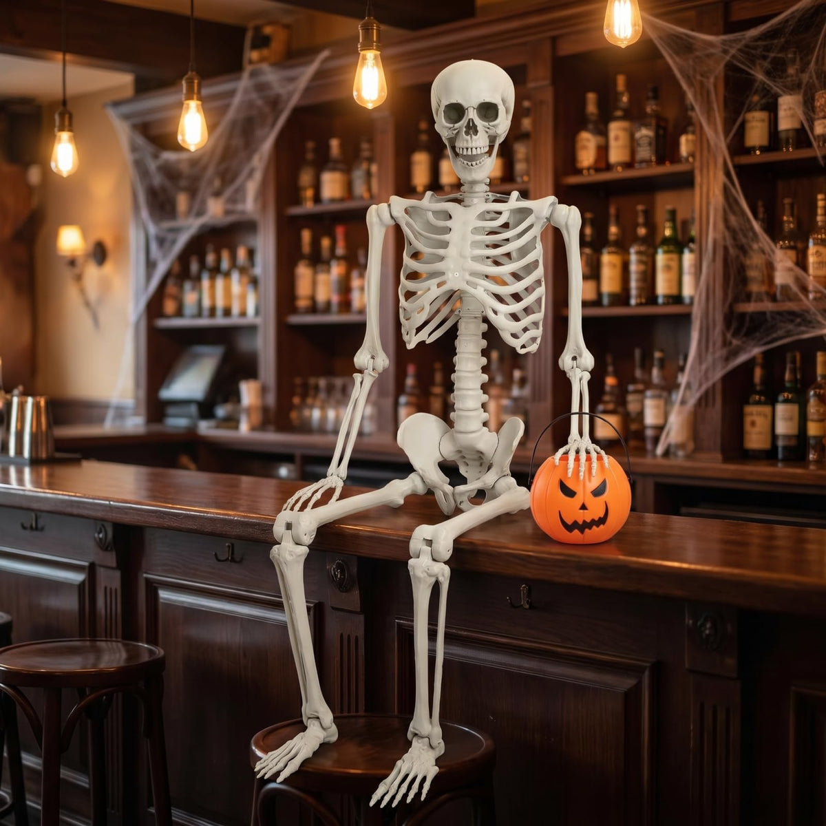 5.4FT Life Size Skeleton with Movable Joints H337036