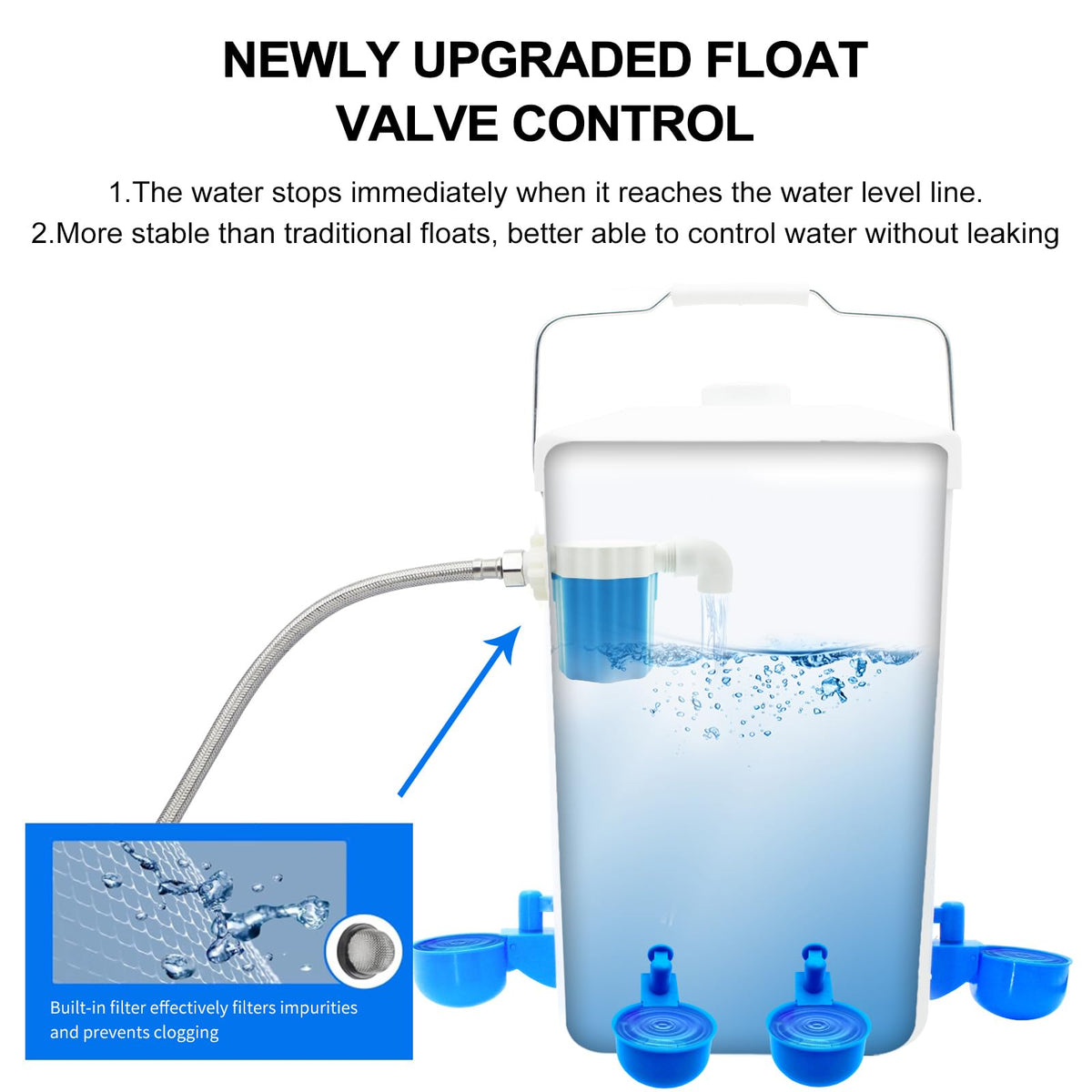 3 Gallons Automatic Poultry Waterer with Hose Attachment C553
