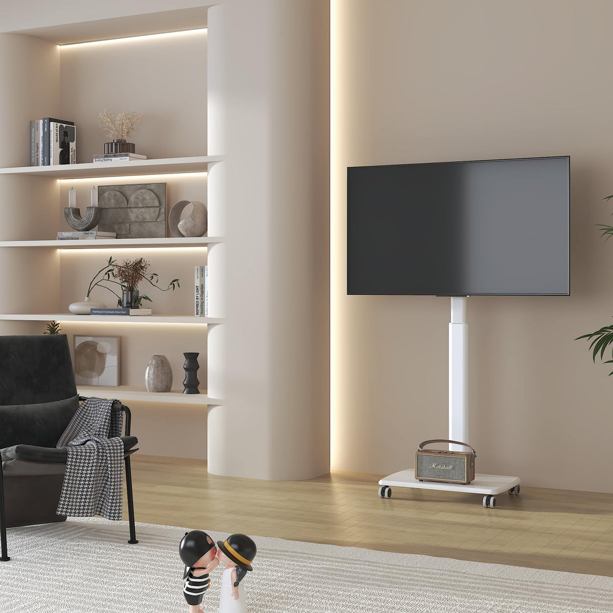 White Rolling TV Stand T243383