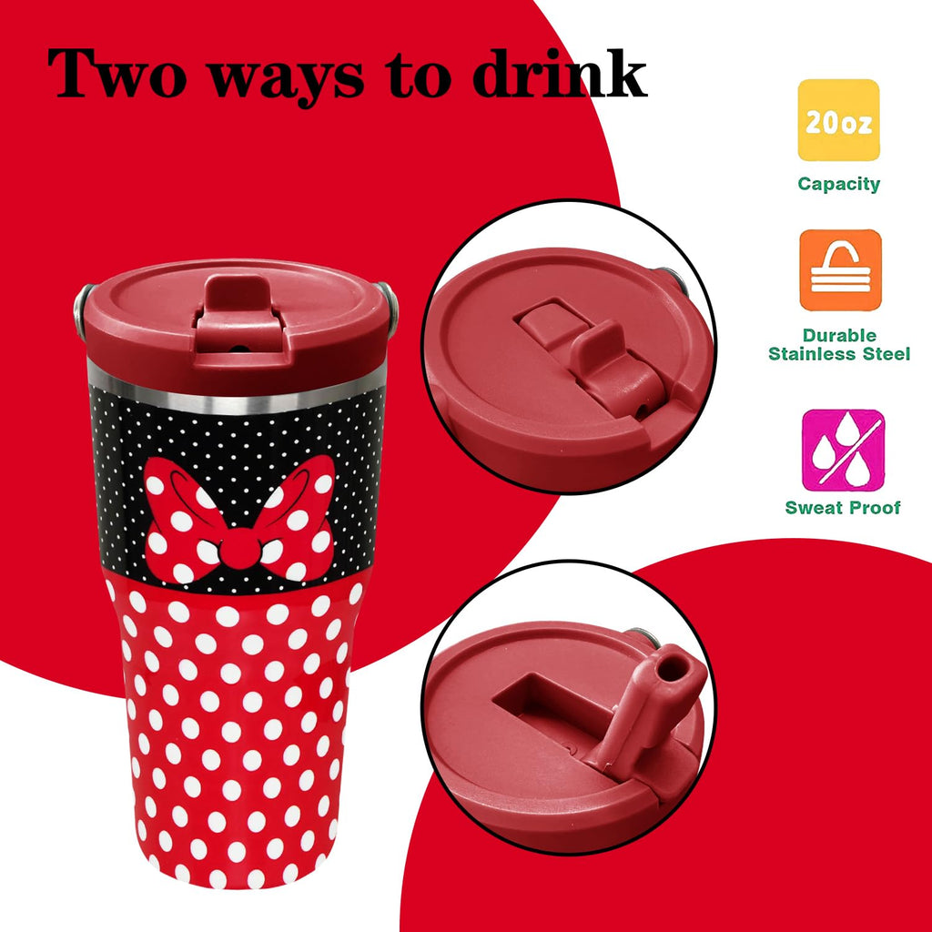 Cartoon Mouse 20 Oz Tumbler with Lid & Flip Straw Z761979