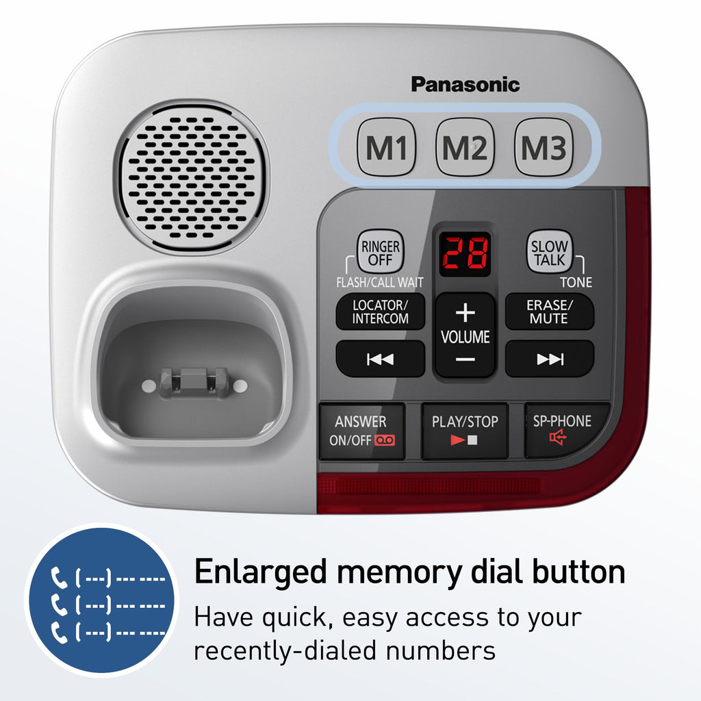 Amplified Cordless Phone with Slow Talk and Hearing Aid Compatibility O74784