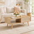 Rattan Coffee Table with Sliding Door Storage B4774