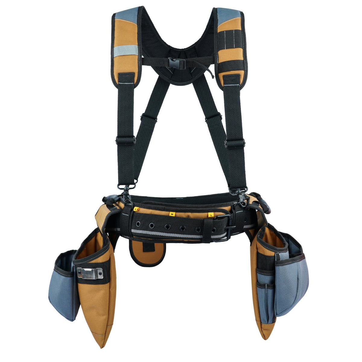 Khaki Carpenter Tool Belt with Suspenders B7141