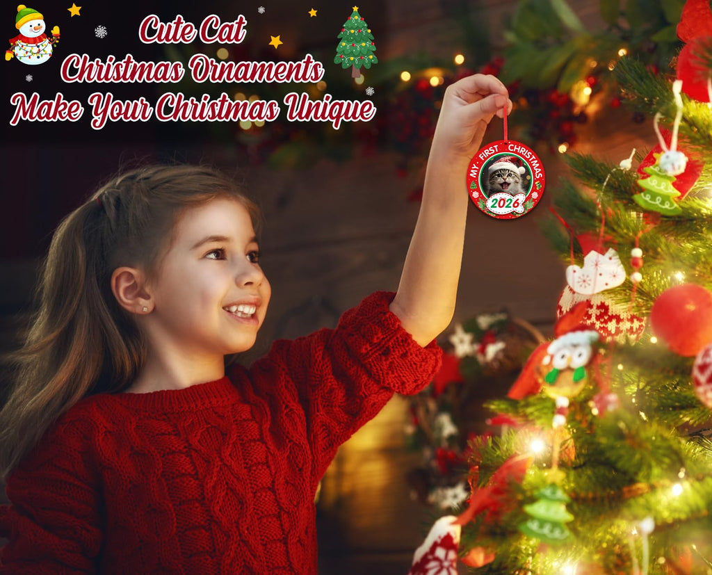 Personalized Picture Frame Cat's First Christmas Ornament 2026 F13931