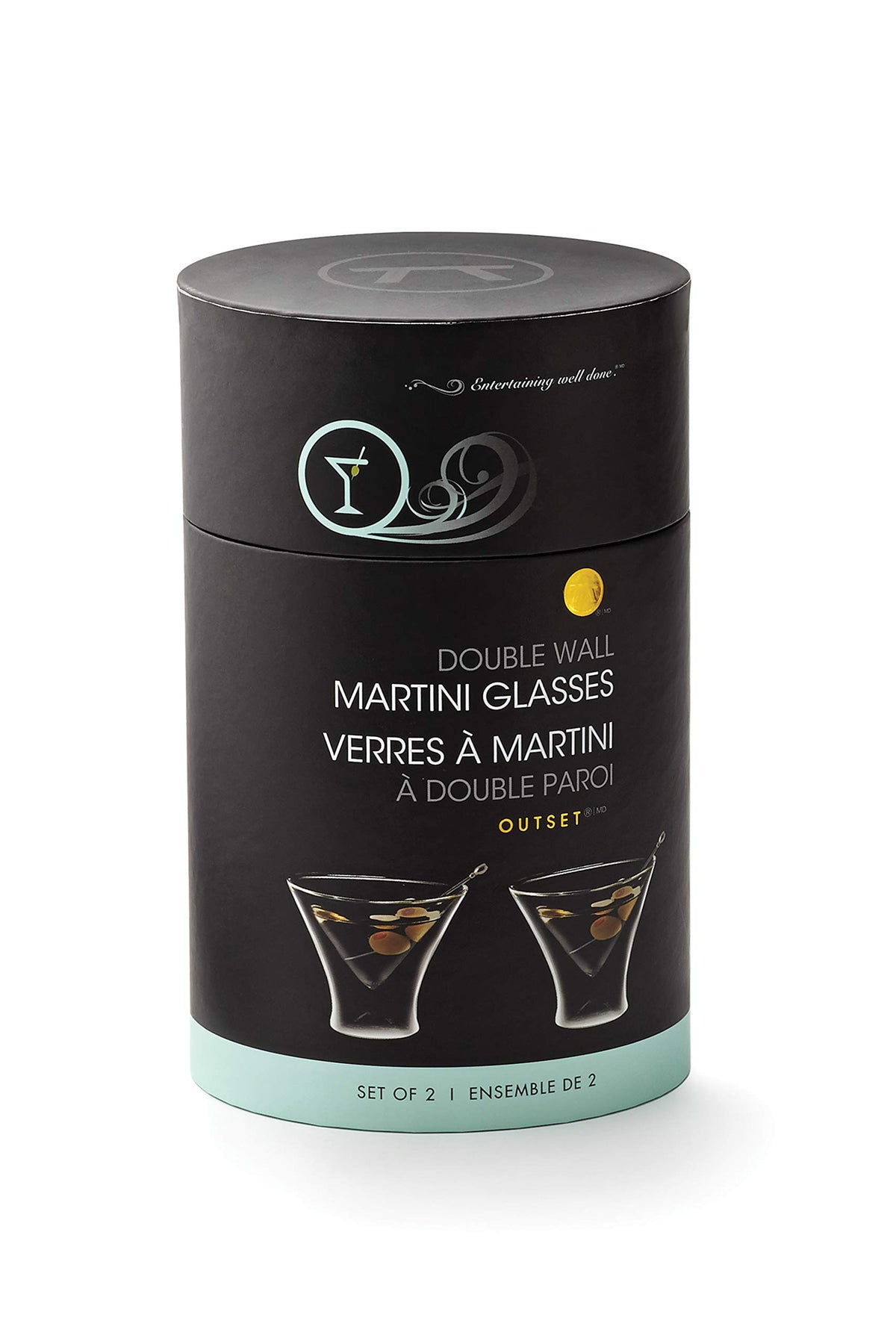 Double Wall Borosilicate Martini Glasses Set of 2 U82424